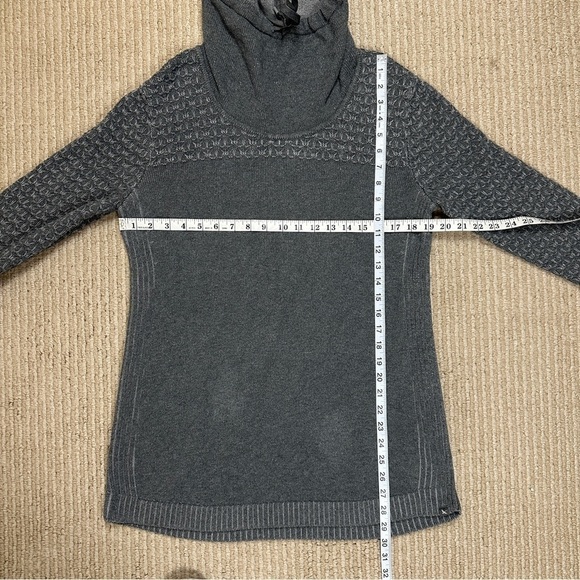 Eddie Bauer Gray Knit Long Sleeve Adjustable Cowl Neck Sweater Size XLarge - Picture 10 of 11
